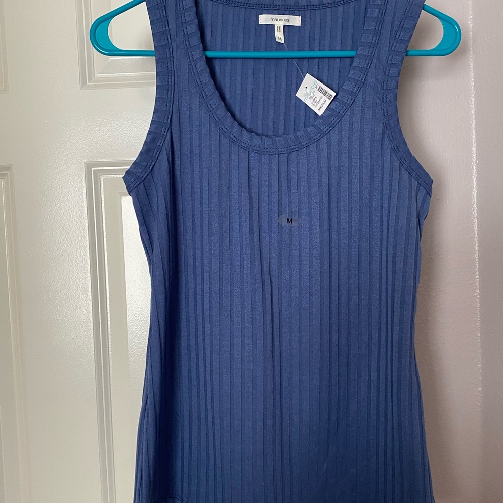 Maurices Indigo Ribbed Tank Top